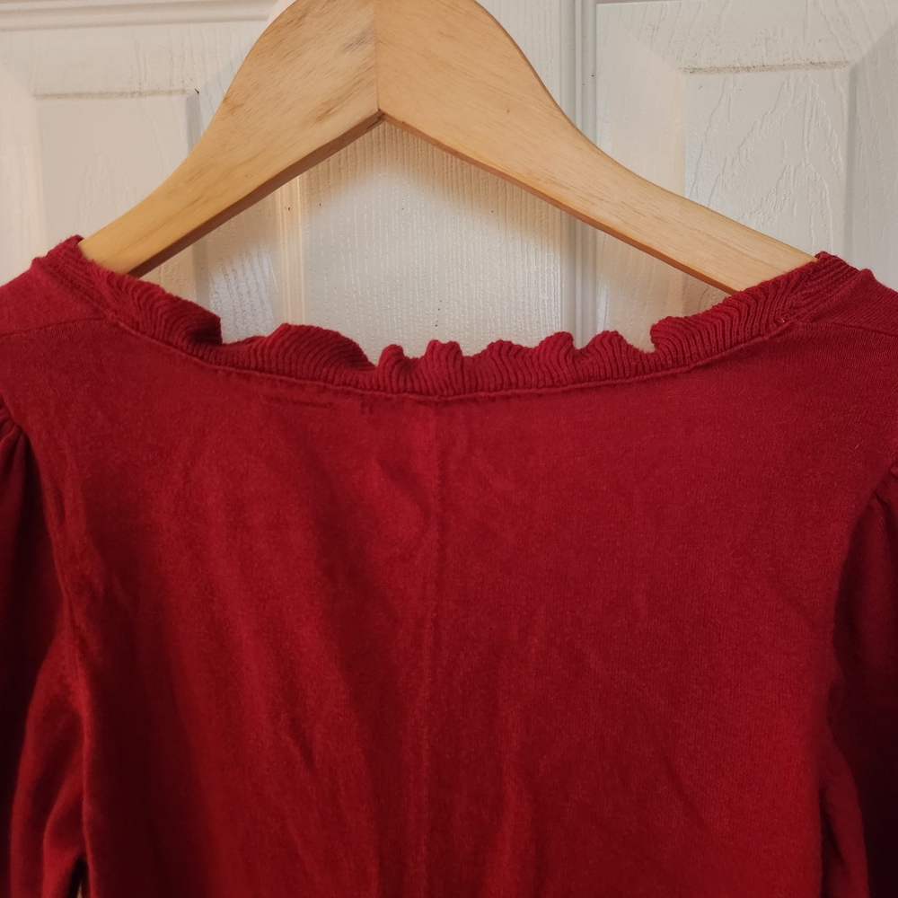 Women's Red Ruffled Top - Picture 10 of 13
